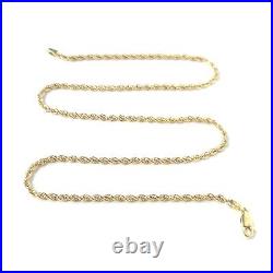 9ct Gold Rope Chain UK Hallmarked 17.25 Inches Long 2mm Wide 3.1g