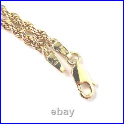 9ct Gold Rope Chain UK Hallmarked 17.25 Inches Long 2mm Wide 3.1g