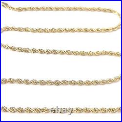 9ct Gold Rope Chain UK Hallmarked 17.25 Inches Long 2mm Wide 3.1g