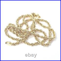 9ct Gold Rope Chain UK Hallmarked 17.25 Inches Long 2mm Wide 3.1g