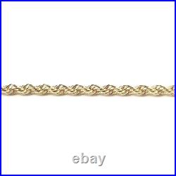 9ct Gold Rope Chain UK Hallmarked 17.25 Inches Long 2mm Wide 3.1g