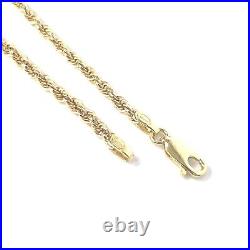 9ct Gold Rope Chain UK Hallmarked 17.25 Inches Long 2mm Wide 3.1g