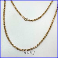 9ct Gold Rope Link Chain 9ct Yellow Gold Hallmarked Rope 22 inch 3mm Necklace