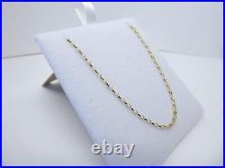 9ct Gold Round Chain Faceted Belcher Link Hallmarked 24'' 2.3grams Gift Box