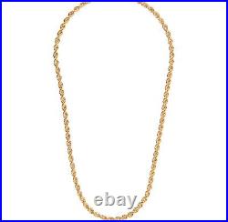 9ct Gold & Silver 4mm Rope Chain Lengths 18 20 22 24 26 30