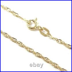 9ct Gold Singapore Chain Thin Twisted Style Links 1.5mm 24 22 20 18 16