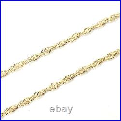 9ct Gold Singapore Chain Thin Twisted Style Links 1.5mm 24 22 20 18 16
