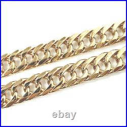 9ct Gold Solid Chain Men's HEAVY DOUBLE CURB Yellow Hallmarked 65.6g 26 Inches