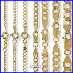 9ct Gold Solid Diamond Cut Flat Curb Chain Rope Figaro D/c Necklace Bracelet Box