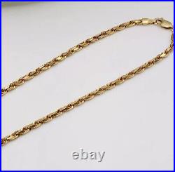 9ct Gold Solid Rope Chain 18 Necklace 12.18g Italian Hallmarked Ex Display R94