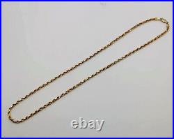 9ct Gold Solid Rope Chain 18 Necklace 12.18g Italian Hallmarked Ex Display R94