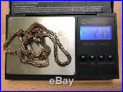 9ct Gold Square Byzantine Chain Necklace, 27.5 Grams, 19.5 inches Long