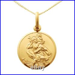 9ct Gold St Christopher Pendant Necklace with 18 9ct gold chain and gift box