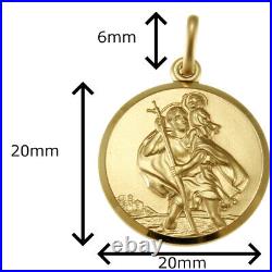 9ct Gold St Christopher Pendant Necklace with 20 9ct gold chain & gift box