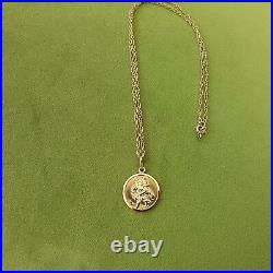 9ct Gold St Christopher and 18in Chain 6grms