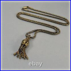 9ct Gold Tassel Pendant on 18 Snake Chain