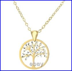 9ct Gold Tree of life Pendant / Necklace + 18 inch Chain