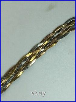 9ct Gold Tri colour Woven Link Necklace/chain 16
