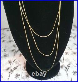 9ct Gold Triple Layer Curb Chain Necklace