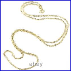 9ct Gold Twisted Chain Singapore Style Links Ladies 1.5mm 24 22 20 18 16