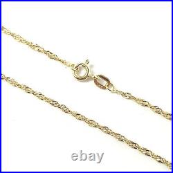 9ct Gold Twisted Chain Singapore Style Links Ladies 1.5mm 24 22 20 18 16