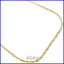 9ct Gold Twisted Chain Thin Singapore Style Links 1.5mm 24 22 20 18 16