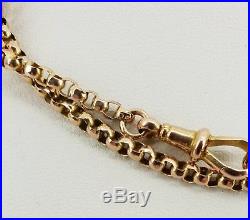 9ct Gold Victorian Fancy Belcher Link Muff / Guard Chain 30.5 Necklace. NICE1