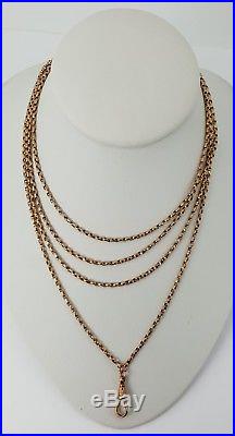 9ct Gold Victorian Muff / Guard Chain 56 Necklace. Superb. NICE1