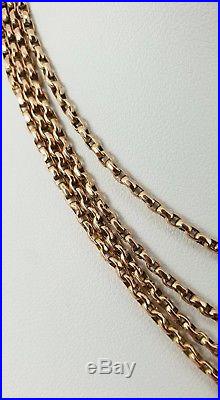 9ct Gold Victorian Muff / Guard Chain 56 Necklace. Superb. NICE1