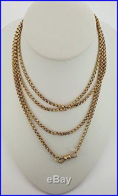 9ct Gold Victorian Muff / Guard Chain 57 Necklace. Superb. NICE1