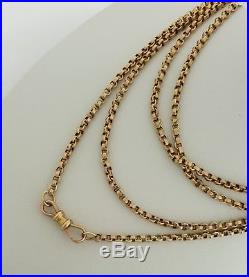 9ct Gold Victorian Muff / Guard Chain 57 Necklace. Superb. NICE1