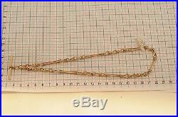 9ct Gold Vintage Fob Chain Necklace -25.4g