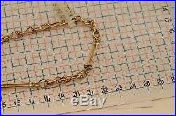 9ct Gold Vintage Fob Chain Necklace -25.4g