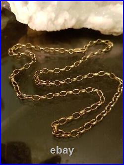 9ct Gold Vintage OVAL BELCHER LINK Chain heavy 13.8 gm 58 cm long (23 approx)