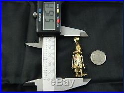 9ct Gold Women Doll / Clown 2 Stone Set 51mm Pendant Heavy 7.6g / Without Chain