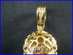 9ct Gold Womens Rag Doll Stone Set 60mm Pendant Heavy 19.4g / No Belcher Chain