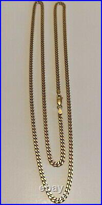 9ct Gold Yellow Solid Heavy Curb Chain Not Scrap Gold