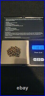 9ct Gold belcher chain Necklace 18.16grams NOT SCRAP 24.5 inches