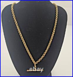 9ct Gold belcher chain & T bar Pre owned Weight 11.5 Grams Length 19 inch