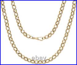 9ct Gold on Silver 26 inch Oval Belcher Chain Men's / Ladies