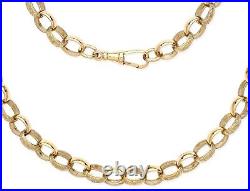 9ct Gold on Silver 26 inch Oval Belcher Chain Men's / Ladies