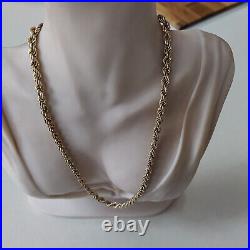 9ct Gold rope chain Pre-owned Weight 7.9 grams Length 18 inch Thickness 5mm