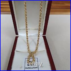 9ct Gold rope chain hallmarked Weight 5.7 grams Length 18 inch (46cm)