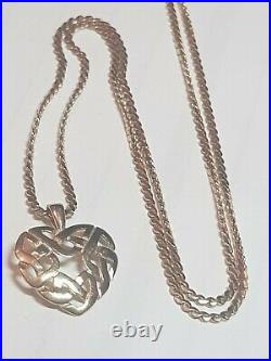 9ct Gold yellow gold necklace celtec pendant in S style chain hallmarked