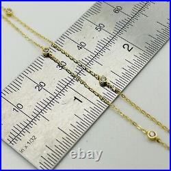 9ct REAL Yellow Gold Diamond Double Chain Women Choker Necklace 17 inch New