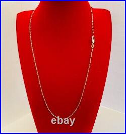 9ct ROSE GOLD ITALY ROPE TWIST CHAIN NECKLACE 17.5 1.12g