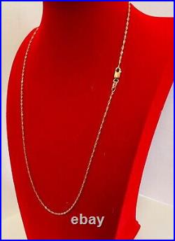 9ct ROSE GOLD ITALY ROPE TWIST CHAIN NECKLACE 17.5 1.12g