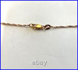 9ct ROSE GOLD ITALY ROPE TWIST CHAIN NECKLACE 17.5 1.12g