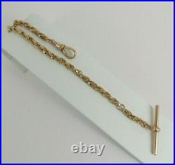 9ct Rose Gold Edwardian Albert Watch Chain Bracelet Antique 16.7grams