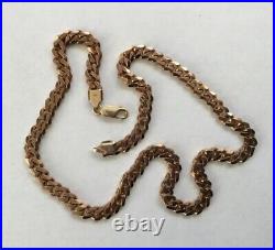 9ct Rose Gold curb chain. 6.5mm width. 18.5 Length. 38.5 grams Lovely condition